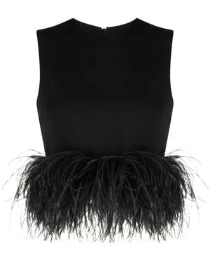 16Arlington Hoku Feather-Detailing Top - Black
