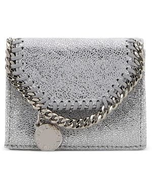 Stella McCartney Falabella Metallic Tri-Fold Wallet - Grey
