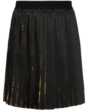 Versace Jeans Couture Watercolour Couture-Print Pleated Miniskirt - Black
