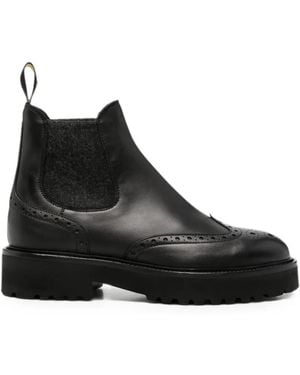 Doucal's Brogue-Detail Chelsea Boots - Black