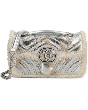 Gucci Small Gg Marmont Shoulder Bag - Grey