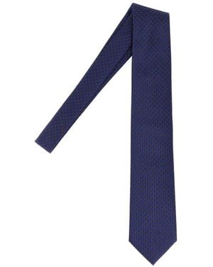 Brioni Patterned Silk Tie - Blue