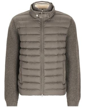 Herno Chaqueta De Canalé Con Panel Acolchado - Gris