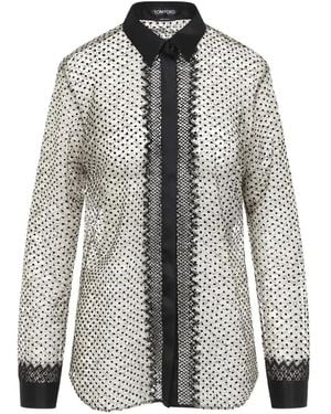 Tom Ford Lace Floral-Pattern Shirt - Grey