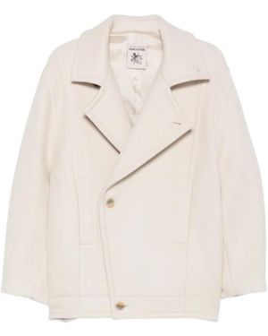 Semicouture Button-Fastening Oversized Coat - White