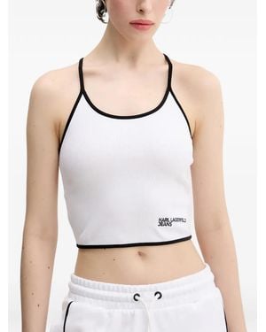 KARL LAGERFELD Logo-Detail Tank Top - White