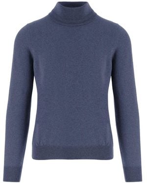 Tagliatore Miles High-Neck Wool Sweater - Blue