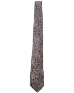 Etro Jacquard Paisley-Print Silk Tie - White