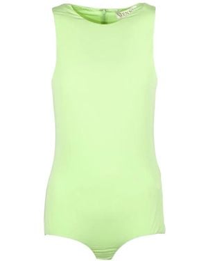 Genny Sleeveless Round-Neck Bodysuit - Green