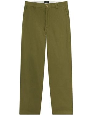 A.P.C. Straight-Leg Cotton Trousers - Green