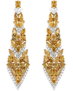 HYT Jewelry Geometric Diamond Drop Earrings - Metallic