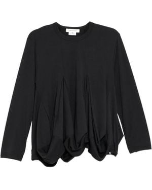 Comme des Garçons T-Shirt À Design Plissé - Noir