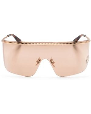 Roberto Cavalli Logo-Plaque Oversize-Frame Sunglasses - Pink