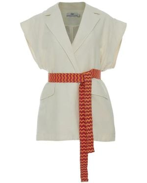Devotion Embroidered Belted Top - White