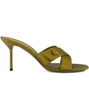 Paris Texas Lidia Satin Cross-Strap Sandals - Green