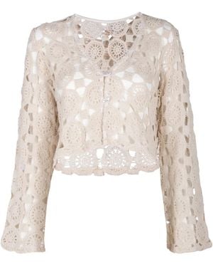 Palmacea Mandala Crochet Cardigan - White