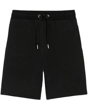 Ami Paris Cotton Embossed Ami De Coeur Shorts - Black