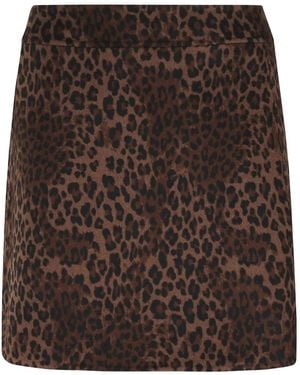 Mc2 Saint Barth Minifalda Eira con motivo de leopardo - Marrón