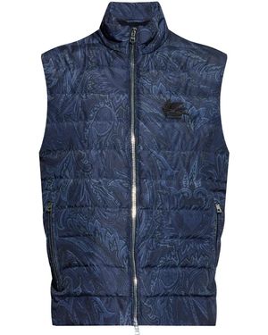 Etro ペイズリー パデッドベスト - ブルー