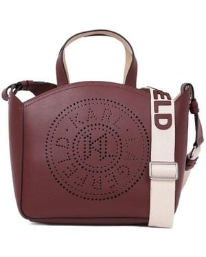 KARL LAGERFELD Small Circle Perforated Tote Bag - Purple
