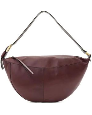 AllSaints Luna Slouchy Leather Shoulder Bag - Purple