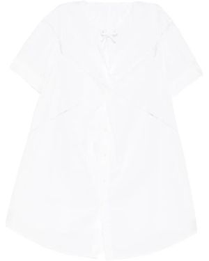 JNBY Twisted Lace-Trim Dress - White