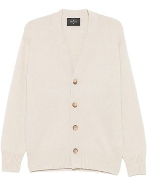 Gran Sasso Cardigan Boutonné À Col V - Blanc
