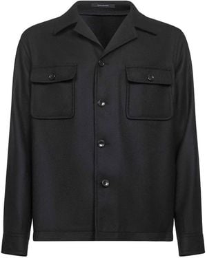 Tagliatore Buttoned Chest-Pocket Shirt - Black