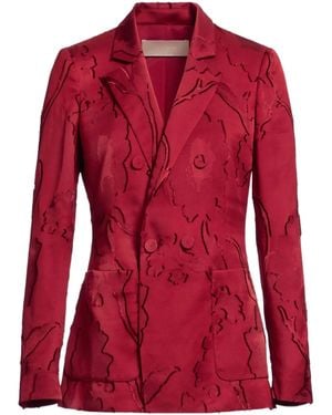 Elie Saab Doppelreihiges Jacquard-Sakko - Rot