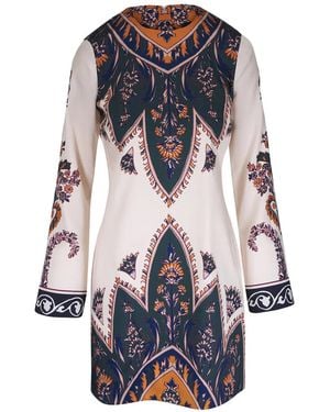 Veronica Beard Cromwell Printed Long-Sleeve Dress - Blue