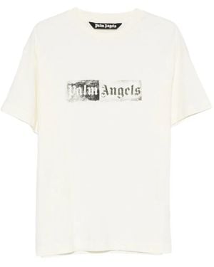 Palm Angels Stamp Logo Cotton T-Shirt - White