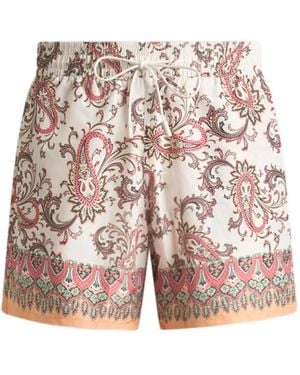 Etro Leafy Paisley Print Swim Shorts - Rot