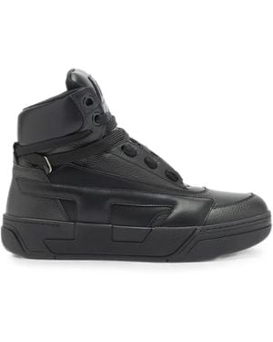 DIESEL S-D-Ollie Mid Leather High-Top Sneakers - Black