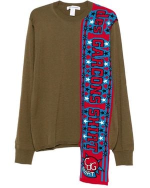 Comme des Garçons Slogan Stars Jumper - Green