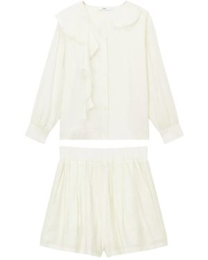B+ AB Set De Pantalones Cortos Con Detalle De Volantes - Blanco