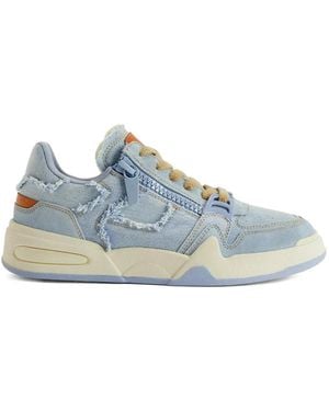Giuseppe Zanotti Frayed Zip-Up Trainers - Blue
