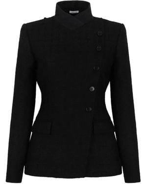 McQueen Light Tweed Single-Breasted Jacket - Black