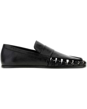 Jil Sander Nikki Chain-Trimmed Leather Loafers - Black