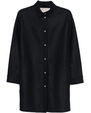 Herno Wollen Blouse Met Knopen - Zwart