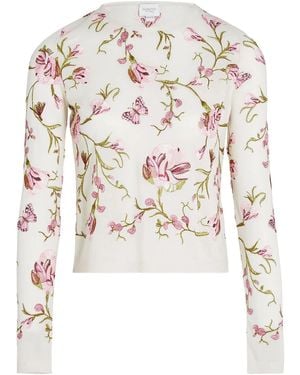 Giambattista Valli Floral-Intarsia Jumper - White