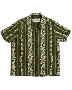 BAZISZT Verve Floral-Print Striped Shirt - Green