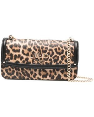 Liu Jo Small Animal-Print Chain Satchel - White