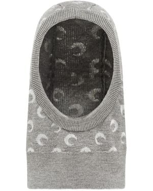 Marine Serre Moon Jacquard Knit Balaclava - Grey