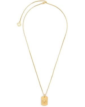 Maje Zodiac Sign Plaque Necklace - Metallic