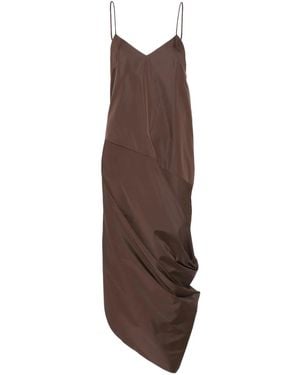 St. Agni Drapiertes Taft-Kleid - Braun