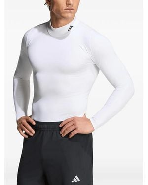 adidas Training Mock-Neck Long-Sleeve Performance T-Shirt - White