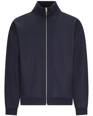 Jil Sander Wool Melton Zip-Up Jacket - Blue