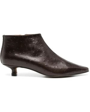 Ángel Alarcón Ostrich-Effect Leather Ankle Boots - Brown