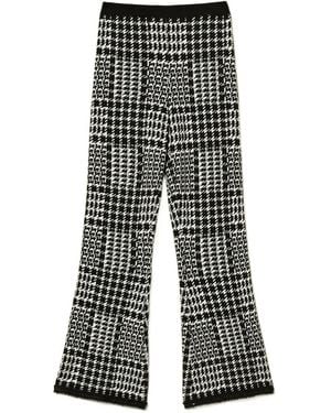 Twinset Checked Knit Trousers - Grey
