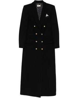 Elisabetta Franchi Double-Breasted Coat - Black